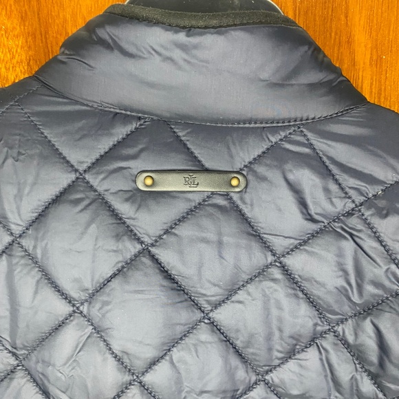 New Lauren Ralph Lauren Quilted Jacket XL Womens Black Sherpa Black Label - Picture 5 of 6